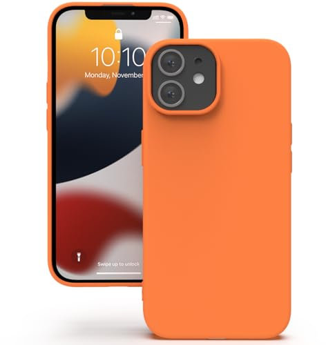 YATWIN für iPhone 12 Hülle, iPhone 12 Pro Hülle, Premium Silikon Handyhülle mit Kameraschutz, Seidig-Weicher Berühren Ultra Dünne Stoßfeste Kratzfeste Schutzhülle, Orange