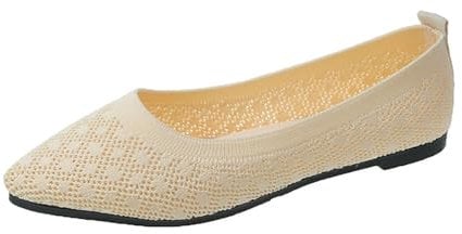 Loafers Shoes for Women Extra Wide Shoes for Women Walking Slip On Foam Shoes Hands Slip in Sneakers Arch Support Shoes Pumps for Women White Pumps Ladies Pumps (Beige, 5.5)