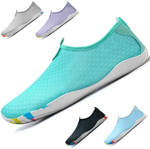 WateLves Beach Swimming Water Shoes Men Women Swim Aqua Barefoot Yoga Surf Shoes Quick Drying Lightweight Unisex (Mondgrün 4)