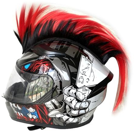 YiQinzcxg Lebendige Schwänze Helme Perücken Helme Dekorationen Perfekt Für Enthusiasten Die EIN Unverwechselbares Aussehen Suchen