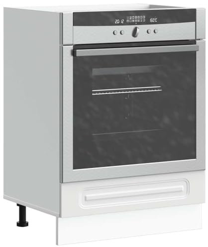 WIFESE Herdumbauschrank Küchenunterschrank Küche Organizer Geräumiger Küchenschrank Herdschrank Küchenmöbel Aufbewahrungsschrank Weiß 60x46x81,5 cm Holzwerkstoff