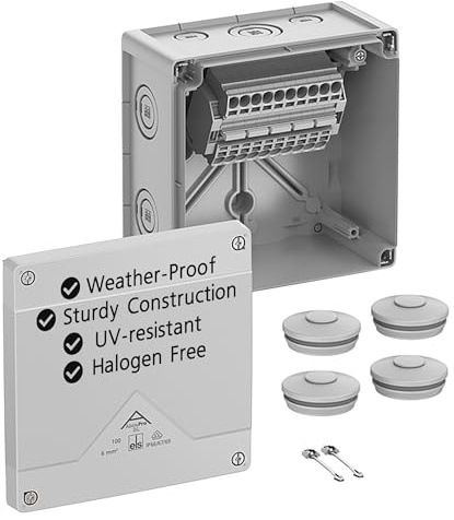 Spelsberg Abox Pro SL-6² - IP66/IP67/IP69 Junction Box with Cable Connectors Accessories - Electrical Enclosure with Raised & Screwless Terminals - Rated 690V for Industrial & Outdoor (Grey)