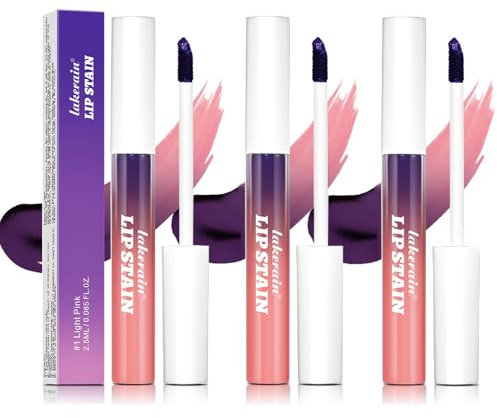 3Pcs Peel Off Lip Stain Lip Tint Set, Langlebiger Peel Off Matter Lipgloss,Matte Liquid Lippenstift Nude Lip Gloss Wasserdichter Lip Tint Fleck Antihaft Cup Peel Off Lippenstift für Frauen