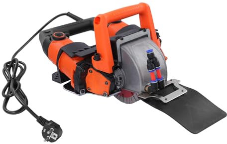 Schlitzfräse Mauernutfräse 5200W Staubfrei Elektrische Betonschlitzmaschine mit 5 Stück Kreissäge und Wassertank - Positionierungsdesign (Schnitttiefe 45mm,Schnittbreite 72mm)