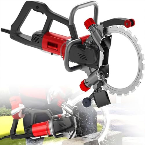 220V/8980W/9500W Ring Concrete Cutter Saw,Brushless Electric Wall Grooving Cutting Machine Chaser,with Water Fed Dust Suppression for Slotting Brick Granite Marble Concrete GRO,8980W