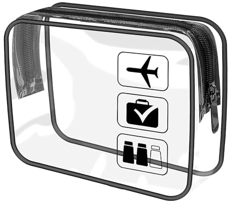 1 Liter Flugzeug-Handgepäck-Beutel, transparenter Kulturbeutel für Männer, Frauen, Kinder und Familie