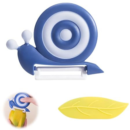 LUMOOM Sparschäler Schnecken, Sparschäler Kartoffelschäler Kinder, Keramik Kartoffelschäler, Gemüseschäler mit Rutschfester Griff, Ergonomischer Spargelschäler für Obst, Gemüse (Lila)