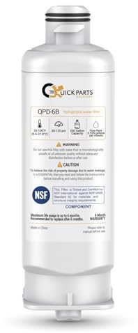 QPD 6B Refrigerator Water Filter Replacement for Samsung DA97-17376B, HAF-QIN – Compatible with Samsung RF23M8070SG/AA, BRF365200AP/AA – NSF Certified, Chlorine Reduction – (1-Pack)