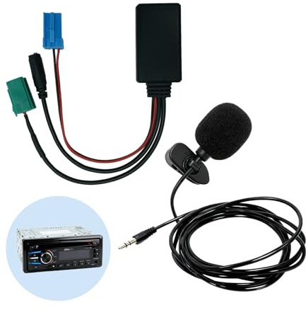 Adaptador Bluetooth 6 Pin para Automóvil - Conexión de Audio y Video USB C, Bluetooth 5.0 con Micrófono Integrado, Compatible con Otros Modelos de Radio
