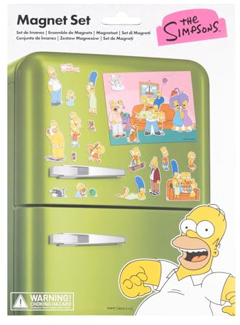 Grupo Erik Set Die Simpsons Magnete Magnet Kühlschrank | Größe ca. 14,5 x 21 cm - Offizieller The Simpsons Geschenke Fanartikel