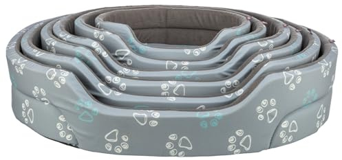 Trixie Jimmy Dog Bed, Grey, Cotton and Fleece, with Reversible Cushion and Non-Slip Base, 45 x 45 x 33 cm (45 x 35)