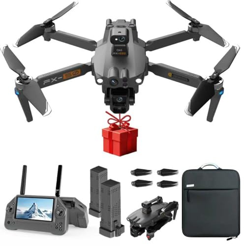 2026 Upgraded Drones with Camera for Adults 4K, Drones with 7.2 Touchscreen Remote, 100Min Flight Time, 3-Axis Gimbal & EIS, GPS Auto Return, Follow Me, Long Distance Remote Control, Payload Drop