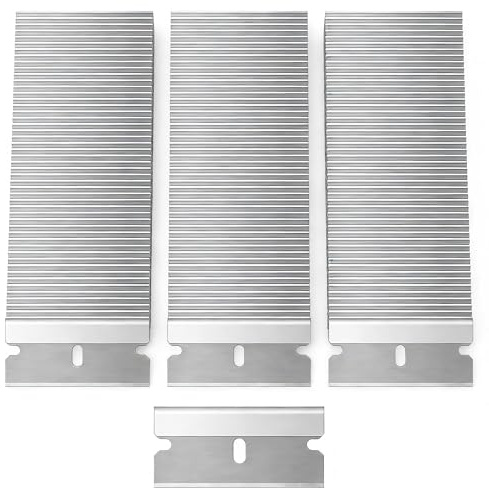 100 Pack Double Edged Scraper Replacement Blades, Stainless Steel Razor Scraper Blades for Removing Stickers, Decals, Glue, Paint and Adhesive from Glass, Windows, Tiles, Car and Ceramic Surfaces