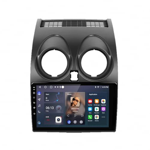 Car Stereo Carplay Radio de Coche para Peugeot 108 For Nissan Qashqai 1 J10 2006-2013 Enlace Espejo, Navegación, Siri, Aux, Bluetooth, Airplay, Lectura de Vídeo, Navegación, 4 Nuclear 4G+64G