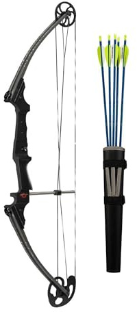 Genesis Original Compound Bow and Arrow Set with Adjustable 15-30 Inch Draw Length - Archery Kit with Arrows, Quiver, and Arm Guard for Youth and Adults Outdoor Sports & Practice
