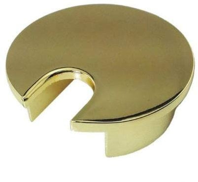 Ez Hidewire 1.5 Metal Desk Grommets - Bigger Cable Opening (Brass Polished)