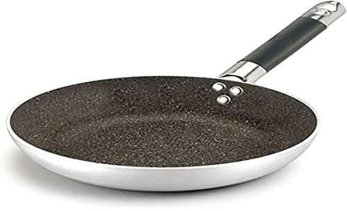 Pentole Agnelli ALSA111BBINF32 Sartén de aluminio con avellanado bajo infinito, con mango tubular de acero inoxidable Cool, 32 cm, plateado