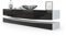 Vladon Lowboard City, Made in Germany, TV-Kommode mit Sockelelement, 1 offenem Fach und 3 Schubkästen, Weiß matt/Schwarz Hochglanz (178 x variabel x 39 cm)