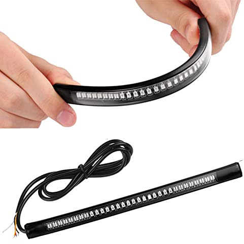 ZHUOTOP - Bande de lumière LED - Pour moto - Feux stop/clignotants - 48 LED - Universel et flexible