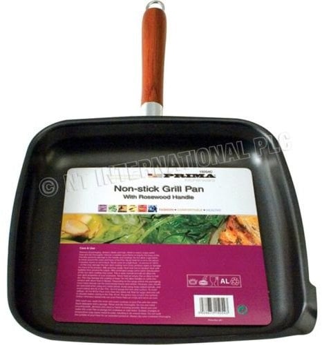 BARGAINS-GALORE 26CM Grill PAN Non Stick Coating Cooking Frying Kitchen BBQ Steak Fish Fry New