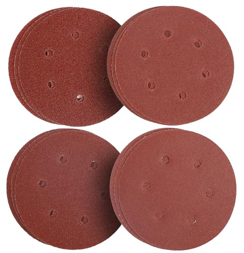 Dekton 12PC Hook and Loop Orbital Sanding Discs 125mm/Extra Coarse - Assorted | Ideal for Orbital Sanders | Multi-Surface Use on Wood, Metal, Plaster, Plastics & Paint | Heavy-Duty Sanding Performance