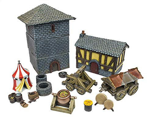 War World Gaming Medieval Siege Schlachtfeld Komplettset -28mm Tabletop Gelände Modellbau