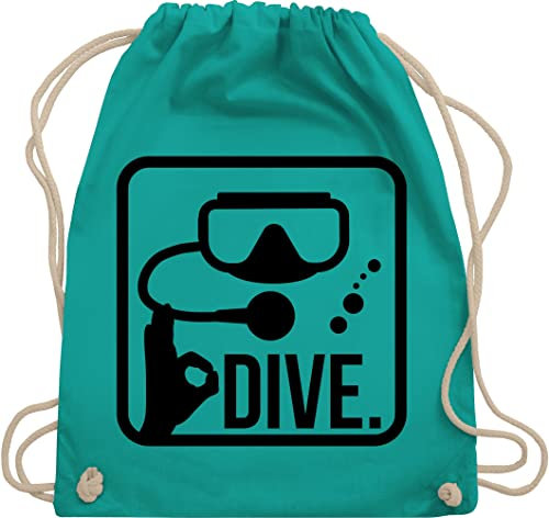 Turnbeutel Rucksack - Wassersport - Dive. - Unisize - Türkis - beuteltasche schwimmen gym tasche spruch rucksäcke geschenk beutel kinder geschenke für taucher schwimm tauchen bags schwimmmotiv