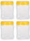 sourcing map Pot Stockage Plastique 1500ml Pet Couvercle Visser boîte Miel scellé 4Pcs