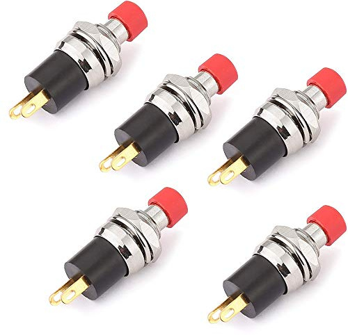 CLDIY selbstsichernder SPST-Verriegelungstyp Dash ON/OFF-Druckschalter AC 250V / 3A Rot 5St