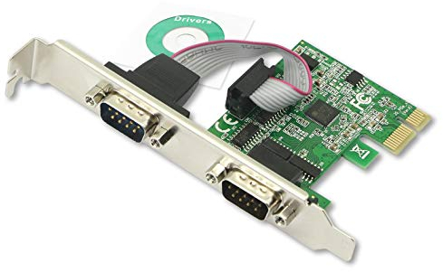 CERRXIAN 2-Port RS232 PCI Express Serielle Karte - DB9 Dual Channel 16C1050 UART - Serielle Port PCIe Karte - Serielle Erweiterungskarte