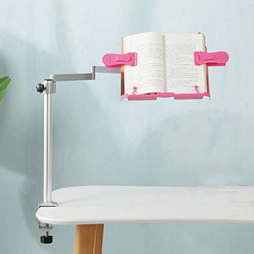 TUCY Aluminiumlegierung Buchständer Adult Buchhalter Teleskop Leseständer Faule Bracket Kinder Lesen Regal Learning Tabelle Dedicated (Color : Pink)
