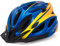 Victgoal Adults Bike Helmet for Men Women Detachable Magnetic Goggle Visor Bicycle Helmet with LED Rear Light Cycling Road Mountain Cycle Helmet (Blue Orange-V)