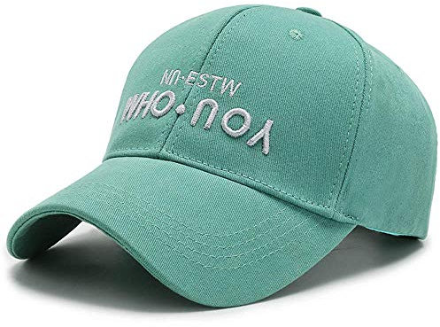 Cappello Berretto Uomo cap Cappellini per Il Viso con Ricamo A Lettera Inversa alla Moda per Uomo Donna Colore Caramella Berretto da Baseball Verde Rosa Streetwear Cappello Coreano Hip Hop-Green_
