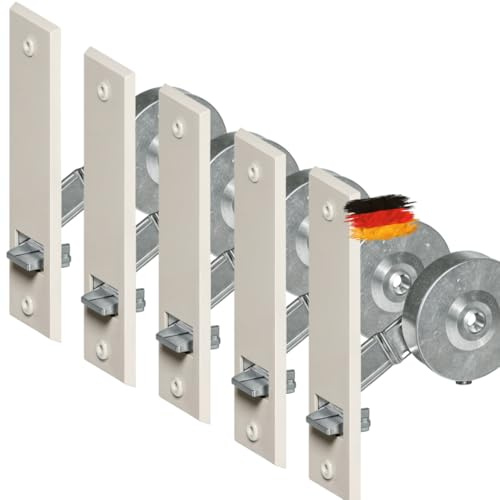 markiso® 5 Stück Rolladen Gurtwickler unterputz Farbe Weiß, Rollladen Aufwickler Lochabstand 160mm | für Maxigurte bis 23mm, Einlassgurtwickler inkl. 10 Abdeckungen