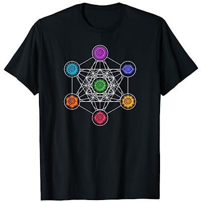 Metatron's Würfel Heilige Geometrie Lotus Chakra Yoga Symbol T-Shirt