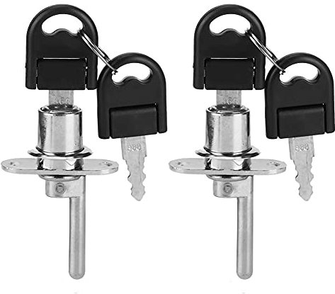Jenngaoo 2 Pcs Drawer Lock,Zinc Alloy Drawer Lock Desk Wardrobe Furniture Cabinet Locker Showcase Lock Replacement with 2 Keys (16mm Silver)