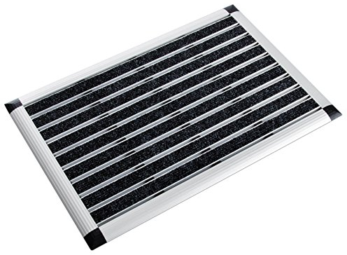 Floordirekt Alu-Türmatte | Elegant Mat Ribbed | Textilfaser-Rips | Schmutzfangmatte für Innen- und Außenbereich | Witterungs- und UV-beständig (49 x 80 cm, Anthrazit)