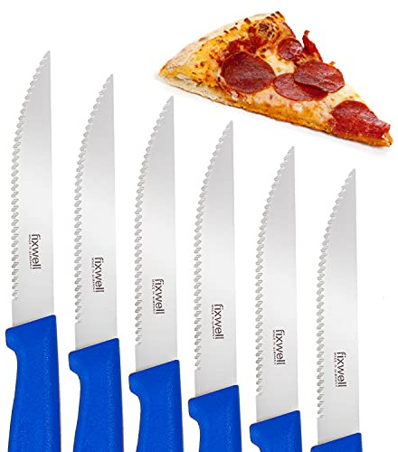 fixwell® Allzweckmesser, blau I scharfes Universalmesser Wellenschliff, für Pizza, Brötchen & Co. – sehr langlebig, rostfrei | spülmaschinenfest & lebensmittelecht | 100% Made in Germany seit 1955
