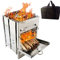 Tragbar Edelstahl Campinggrill mit Tragetasche, Mini Klappbar Campingkocher Kohlegrill für Solo-Camping Backpacking Wandern BBQ