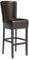 GGMMÖBEL 2-er Set Luca Full | Gastro Barhocker | Leder | Braun | mit Lehne | Gestell: Holz/Wenge | Sitzhöhe: 79cm
