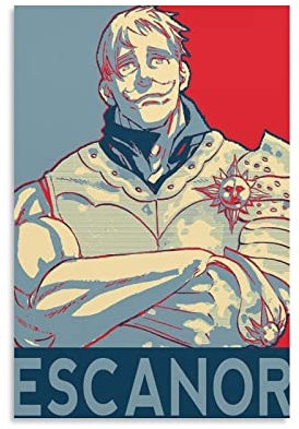 Anime Escanor Kunstposter, Kunstdruck, Wandbild, Leinwand, Poster, modernes Schlafzimmer-Dekor, 60 x 90 cm