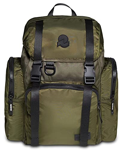 Invicta Rucksack aus nachhaltigem Stoff, Praktisch & Unisex, mit Laptopfach bis 14'', Büro, Uni, Arbeit; Reise, Sport&Freizeit; italienisches Design, MONVISO X moosgrün