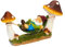 Dekohelden24 Nain de Jardin en hamac Entre Champignons avec Grenouille en Poly, Jolie décoration pour Jardin, terrasse ou Balcon, Dimensions : 13 x 38 x 23 cm, Multicolore, 38 cm