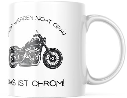 Tasse Biker werden nicht grau - Motorrad Motiv, 330 Milliliter Kapazität, Spülmaschinenfest und Mikrowellensicher, lustiges Geschenk für Familie, Partner und Freunde - Für jeden Anlass