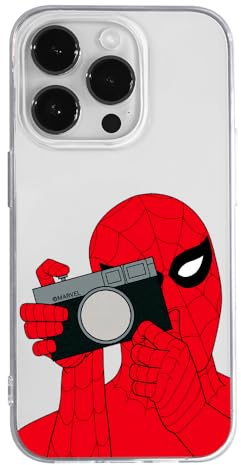 ERT GROUP Handyhülle für iPhone 14 PRO Original und offiziell Lizenziertes Marvel Muster Spider Man 026 optimal an die Form des Handy angepasst, teilweise transparent