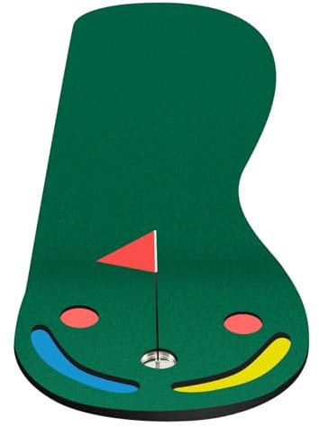 GYMAX Golf Putting Green Set, Par 3 Golf Putting Mat with Golf Hole Gasket, Training Aid Put Cup & Flag, Indoor Outdoor Practicing Putt Green Carpet for Office Backyard, 300 x 95cm