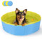 Nobleza Piscina para Perros Grandes y Pequeños, Bañera Plegable Rigida Antideslizante para Mascotas, Gatos, 80 * 20cm, S, Azul & Amarillo