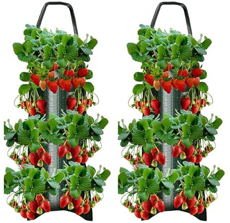 Borsa Per La Coltivazione Fragole, Borse Per Fioriere Sospese Per Fragole, Fioriera Per Fragole Capovolta Da Giardino, Borse Traspiranti Per Piantare Frutta E Verdura Per Pomodori, Peperoncini
