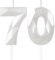 White 70th Birthday Candles for Cake, Number 70 Candle for 70th Birthday Decorations, 3D Design Cake Topper Decor for Boy Girl Women Men Birthday Theme Party Weddings Anniversary Celebration Supplies