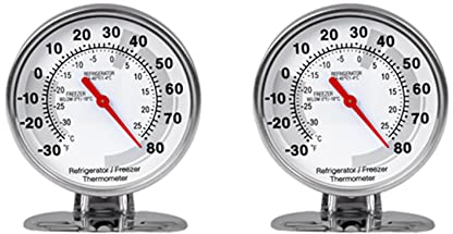 Ficher 2X Rostfreier Stahl Kühlschrank Thermometer Gefrier Schrank Temperatur Anzeige Mini Thermometer Grill für Haus Küche Essen